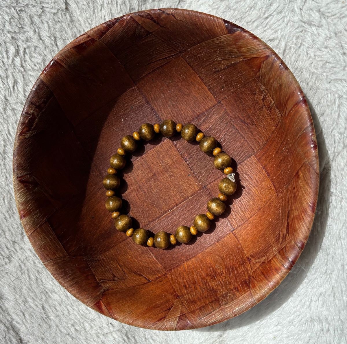 Olive Wood Beaded Bracelet