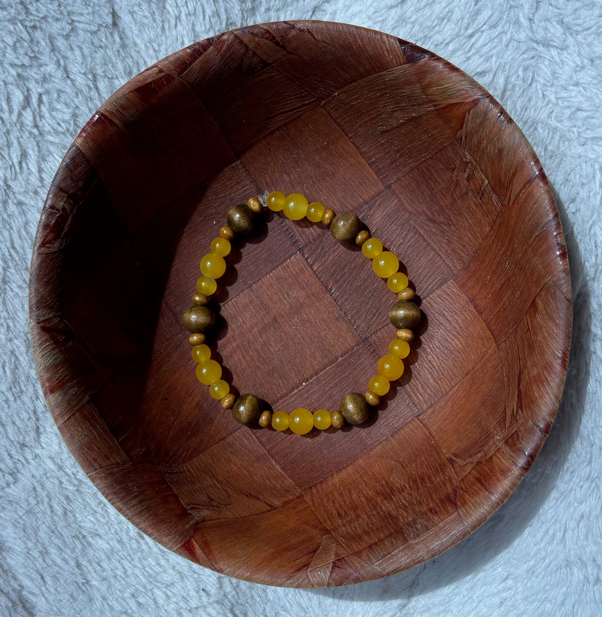 Golden Jade Beaded Bracelet
